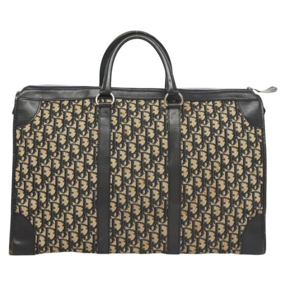 DIOR Trotter Canvas Hand Bag Navy Gold - Picture 3 of 12